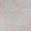 TAPETA WZÓR GEOMETRYCZNY BETON MIEDŹ FLIZELINA